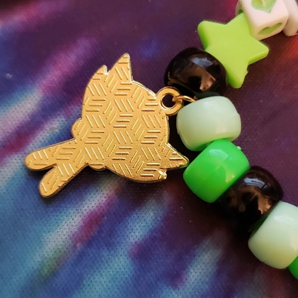 Handmade Beaded Powerpuff Girls Buttercup Kandi Bracelet